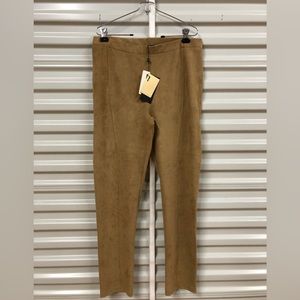 Alberto Makali suede fabric camel straight skinny leg size